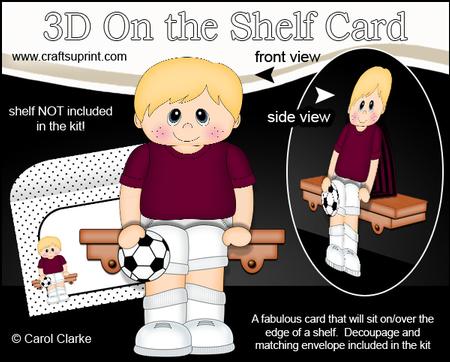 3D on the Shelf Card Kit - Little Footballer Eddie