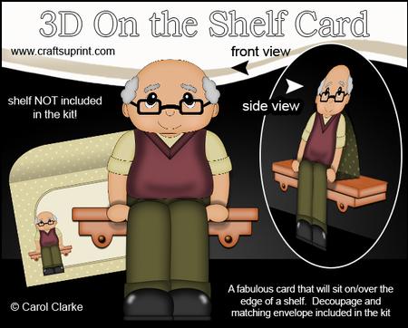 3D on the Shelf Card Kit - Ethnic Old Man David