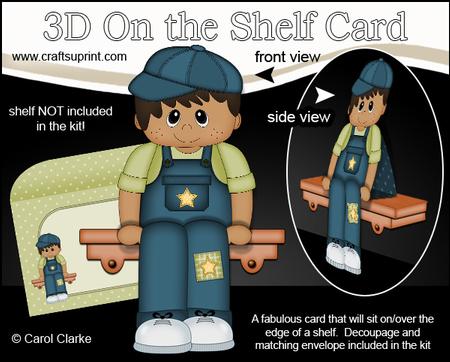 3D on the Shelf Card Kit - Little Ethnic Boy Barry