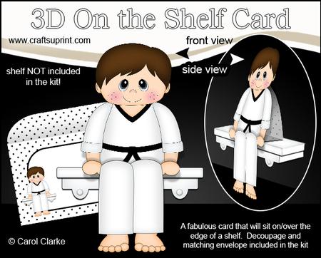 3D on the Shelf Card Kit - Little Karate Boy Kurt