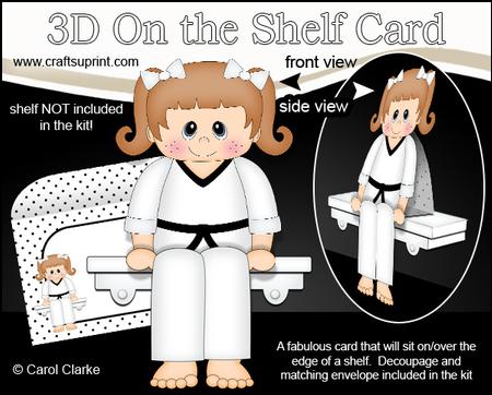 3D on the Shelf Card Kit - Little Karate Girl Kim