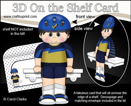 3D on the Shelf Card Kit - Little Cyclist Boy Lance