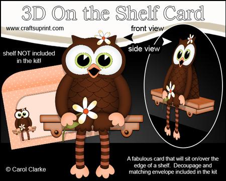 3D on the Shelf Card Kit - Little Hoot Owl