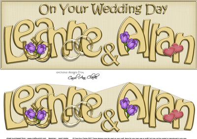 Large Dl Wedding Leanne & Allan Card & 3D Decoupage