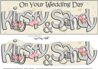 Large Dl Wedding Kirsty & Sandy Card & 3D Decoupage