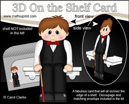 3D on the Shelf Card Kit - World Champ Snooker Player Ronnie