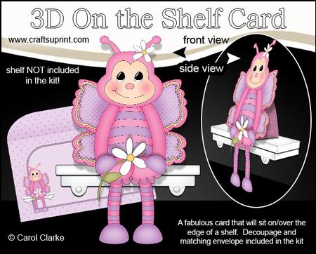 3D on the Shelf Card Kit - Puff the Butterfly