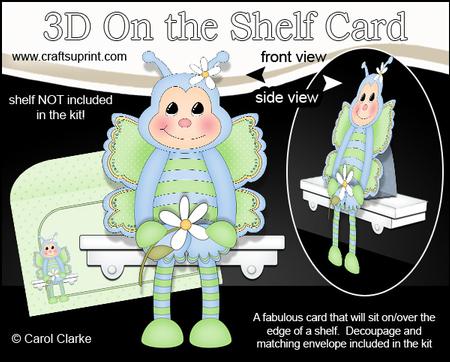3D on the Shelf Card Kit - Mist the Butterfly
