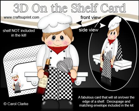 3D on the Shelf Card Kit - Little Chef Jed