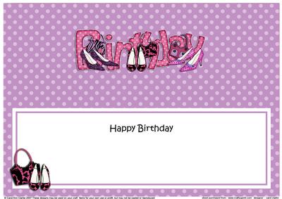 Lge Dl Birthday Paige Shoes & Handbags Insert