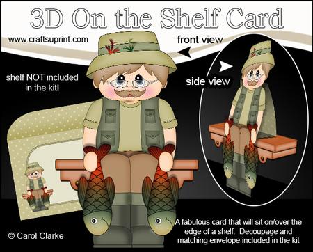 3D on the Shelf Card Kit - Fisherman Martin