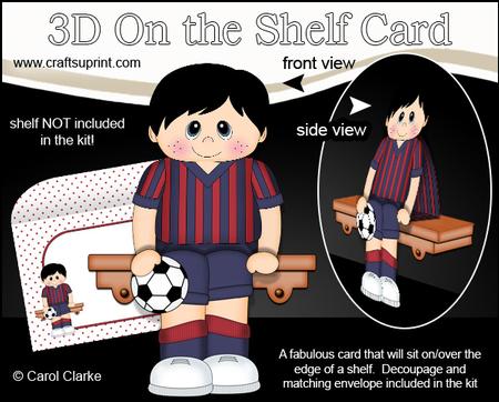 3D on the Shelf Card Kit - Little Footballer Sean