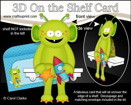 3D on the Shelf Card Kit - Little Alien Ajo