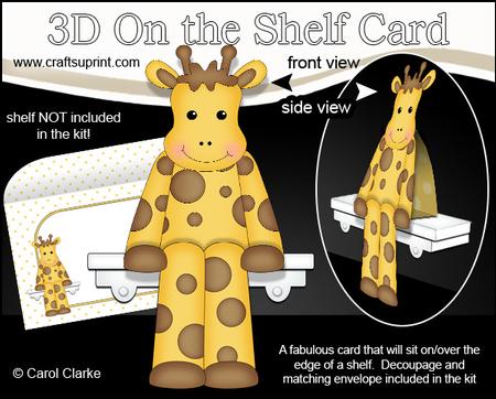 3D on the Shelf Card Kit - Simon the Little Giraffe