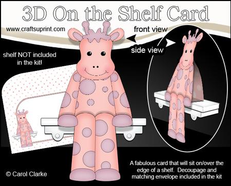 3D on the Shelf Card Kit - Sofie the Little Giraffe