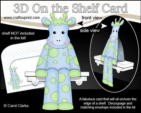 3D on the Shelf Card Kit - Sebastian the Little Giraffe
