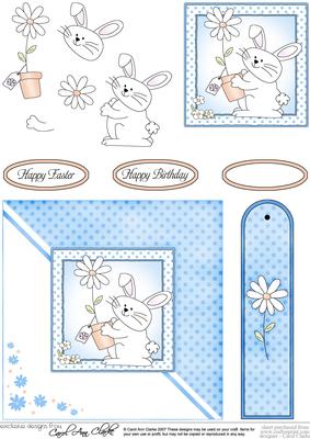 Little Bunny Quick Card with 3D Decoupage Topper