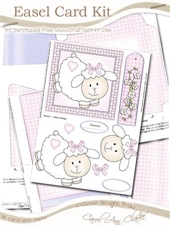 Little Lamb Easel Card Kit with 3D Decoupage