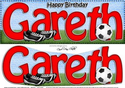 Large Dl Birthday Gareth Football Card & 3D Decoupage