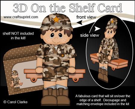3D on the Shelf Card Kit - Little Ethnic Camo Boy Jake