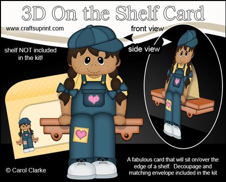 3D on the Shelf Card Kit - Little Ethnic Girl Judy