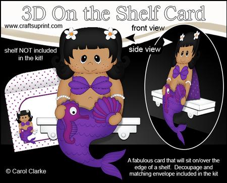 3D on the Shelf Card Kit - Little Ethnic Mermaid Trinity