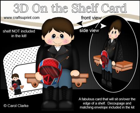3D on the Shelf Card Kit - Little Motorcyclist Timo