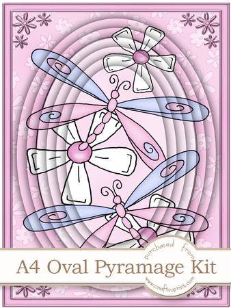 A4 Dreamy Dragonflies in Pink Pyramage Kit