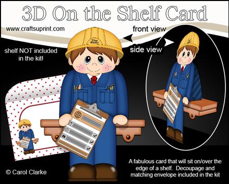 3D on the Shelf Card Kit - Little Boss Man Engineer Nick