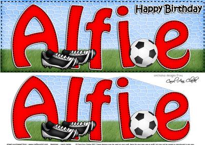 Large Dl Birthday Alfie Football Card & 3D Decoupage