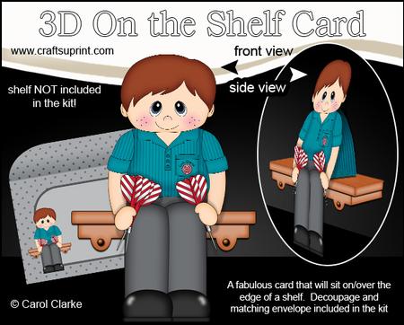 3D on the Shelf Card Kit - Young Man Darts Player Darren