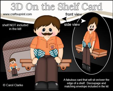 3D on the Shelf Card Kit - Darts Player Man Alex