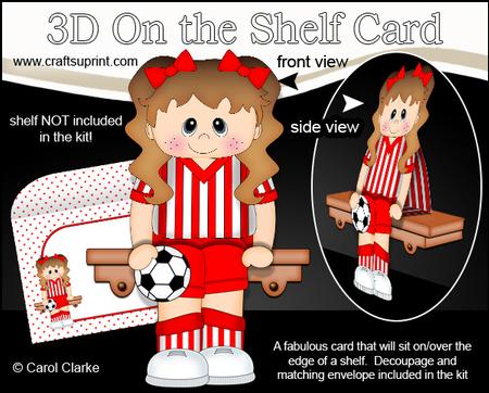 3D on the Shelf Card Kit - Little Footballer Donna