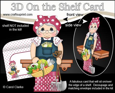 3D on the Shelf Card Kit - Veggie Patch Old Woman Val