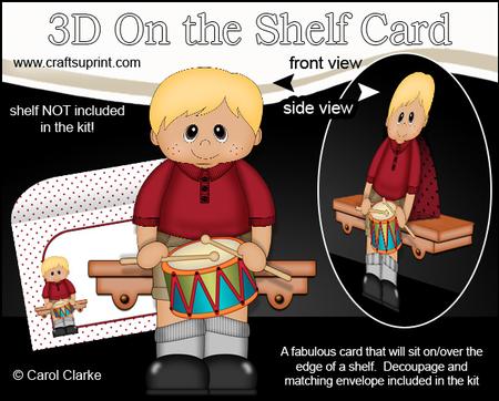 3D on the Shelf Card Kit - Little Ethnic Drummer Boy Dylan