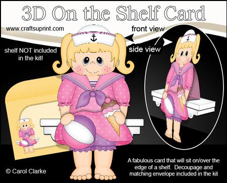 3D on the Shelf Card Kit - Edwardian Bather Jane