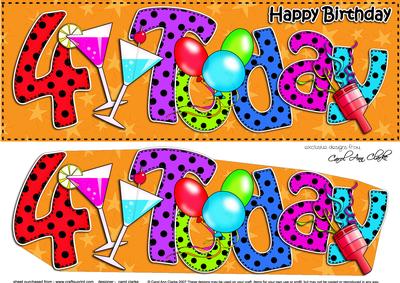 Large Dl 4th Birthday Celebrations Card & 3D Decoupage