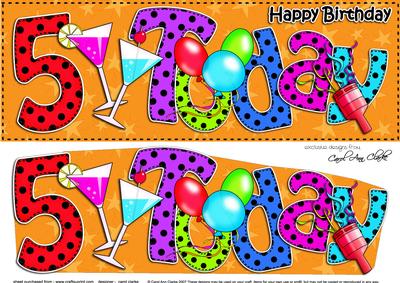 Large Dl 5th Birthday Celebrations Card & 3D Decoupage