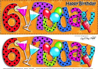 Large Dl 6th Birthday Celebrations Card & 3D Decoupage