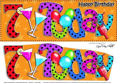 Large Dl 7th Birthday Celebrations Card & 3D Decoupage
