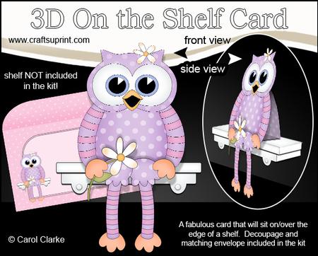 3D on the Shelf Card Kit - Little Hoot Owl