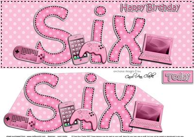 Large Dl 6th Birthday Gadgets N Gizmos Card & 3D Decoupage