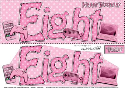 Large Dl 8th Birthday Gadgets N Gizmos Card & 3D Decoupage