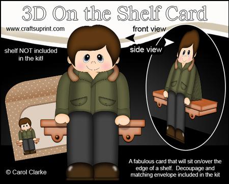 3D on the Shelf Card Kit - 1960's Mod Parka Boy Chris