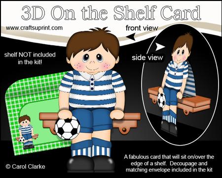 3D on the Shelf Card Kit - Little Footballer Rod