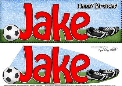 Large Dl Birthday Jake Football Card & 3D Decoupage