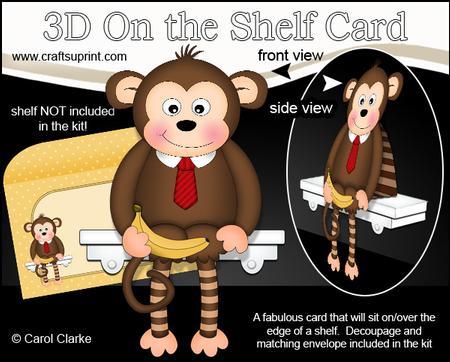 3D on the Shelf Card Kit - Little Monkey Bing