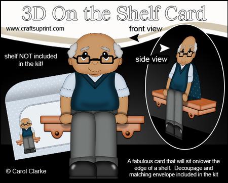 3D on the Shelf Card Kit - Ethnic Old Man Eric