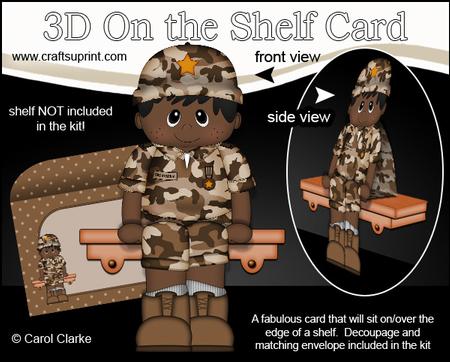 3D on the Shelf Card Kit - Little Ethnic Camo Boy Larry