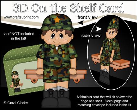 3D on the Shelf Card Kit - Little Ethnic Camo Boy Gene